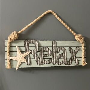Rustic RELAX and BEACH Wall Signs